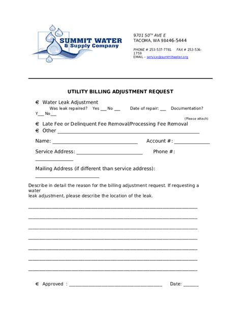 Request a Bill Adjustment .